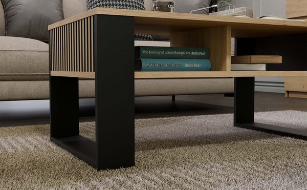 TP Living Konferenční stolek LAWA Modern 2P Slim dub artisan/černý