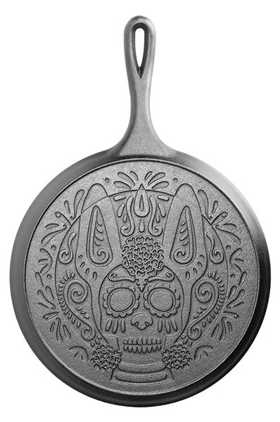 Litinová pánev na palačinky Lodge 26 cm - Xolo Sugar Skull