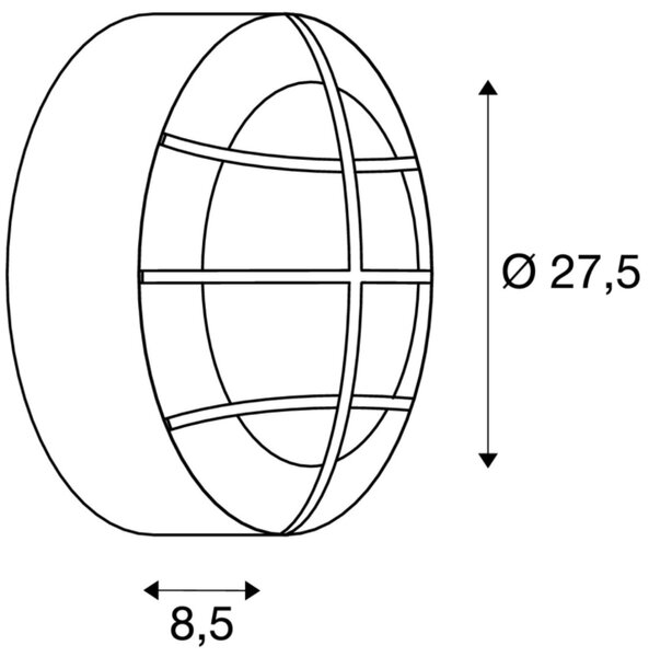 SLV 229081 Bulan Grid, bílé venkovní svítidlo s mřížkou, 2x25W E27, prům.27,5cm, IP44