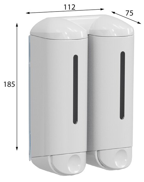 MARPLAST MARPLAST, SHOWER MEDIUM dvojitý dávkovač tekutého mýdla 2x250ml, bílá, A94801