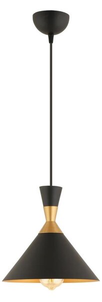 Lustr na lanku MONZA 1xE27/40W/230V pr. 25 cm černá/zlatá