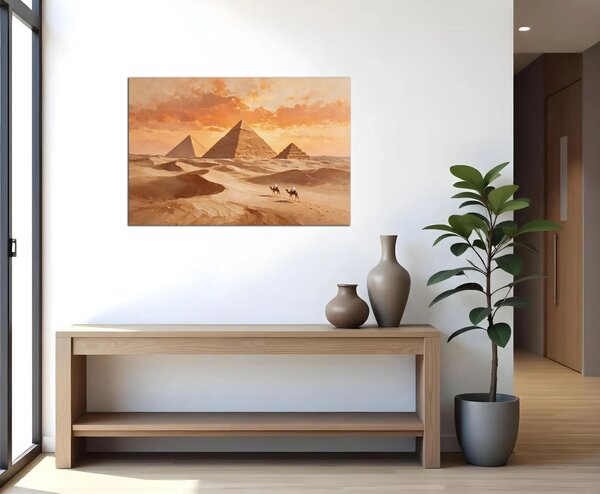 Obraz na plátně Pyramidy v poušti