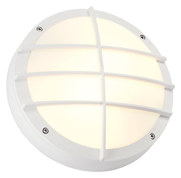 SLV 229081 Bulan Grid, bílé venkovní svítidlo s mřížkou, 2x25W E27, prům.27,5cm, IP44
