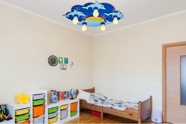 Dětské stropní svítidlo LUCCA 5xE27/24W/230V modrá