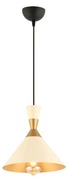 Lustr na lanku MONZA 1xE27/40W/230V pr. 25 cm krémová/zlatá