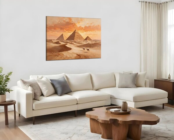 Obraz na plátně Pyramidy v poušti