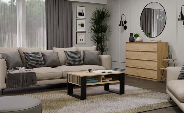 TP Living Konferenční stolek LAWA Modern 2P Slim dub artisan/černý