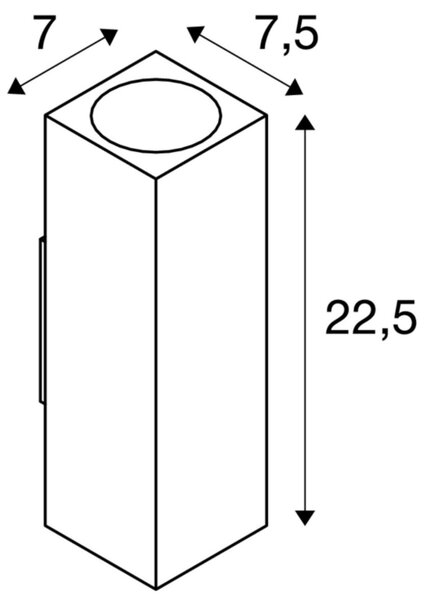 SLV 229535 Theo Up-Down Wall, venkovní nástěnné svítidlo pro svícení nahoru a dolu, 2x35W GU10, antracit, výška 22,5cm, IP44