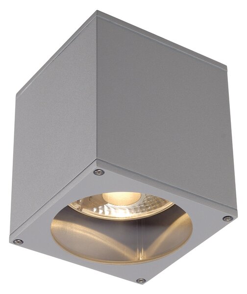 SLV 229554 Theo Ceiling, stropní venkovní svítidlo, 1x75W GU10 ES111, stříbrnošedá, výška 15cm, IP44