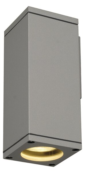 SLV 229524 Theo Wall, venkovní nástěnné svítidlo pro svícení dolu, 1x35W GU10, stříbrnošedá, výška 18cm, IP44