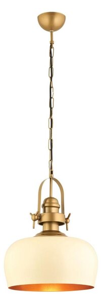 Lustr na lanku MONZA 1xE27/40W/230V pr. 30 cm krémová/bronzová