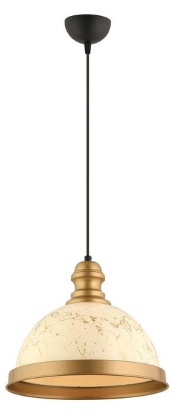 Lustr na lanku MONZA 1xE27/40W/230V pr. 29 cm krémová/bronzová