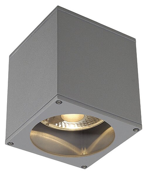 SLV 229554 Theo Ceiling, stropní venkovní svítidlo, 1x75W GU10 ES111, stříbrnošedá, výška 15cm, IP44