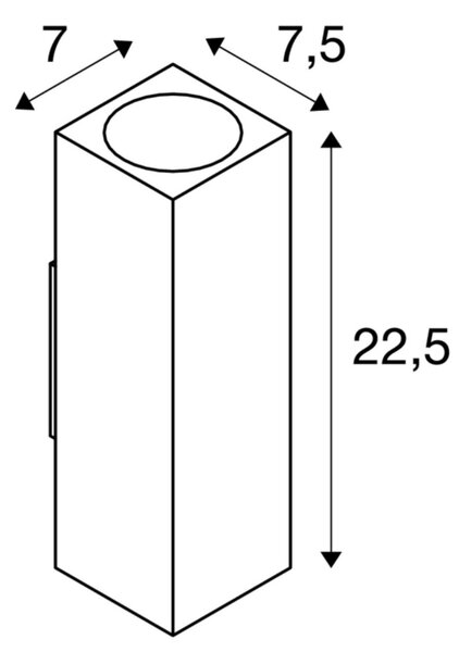 SLV 229531 Theo Up-Down Wall, venkovní nástěnné svítidlo pro svícení nahoru a dolu, 2x35W GU10, bílá, výška 22,5cm, IP44