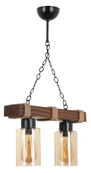 Lustr na řetězu JASMIN 2xE27/40W/230V hnědá/béžová