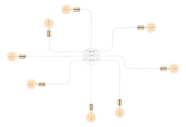 Přisazený lustr TRUVA 8xE27/40W/230V bílá/zlatá