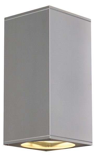 SLV 229574 Theo Big Up-Down Wall, venkovní nástěnné svítidlo, 2x75W GU10 ES111, stříbrnošedá, výška 27cm, IP44