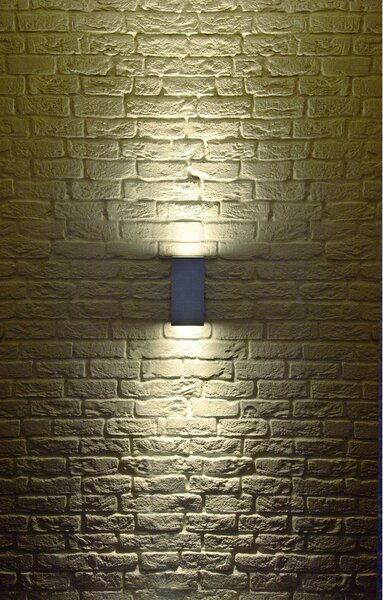 SLV 229574 Theo Big Up-Down Wall, venkovní nástěnné svítidlo, 2x75W GU10 ES111, stříbrnošedá, výška 27cm, IP44