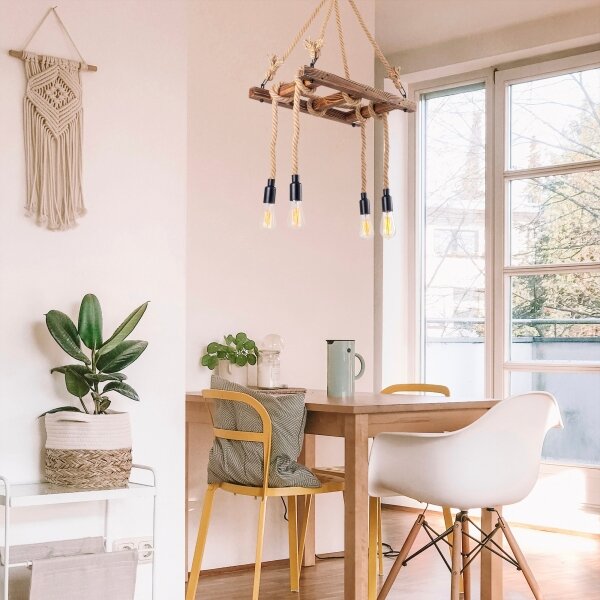 Lustr na lanku EREBOS 4xE27/40W/230V hnědá