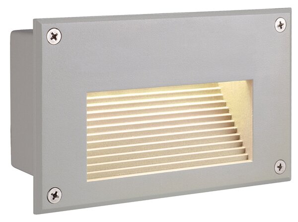 SLV 229702 LED Downunder, venkovní svítidlo do stěny, 3,6W LED, stříbrnošedá, 17x11cm, teple bílá barva světla, IP54