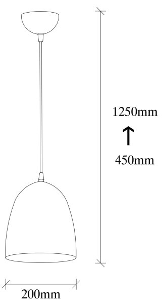 Lustr na lanku TATTOO 1xE27/40W/230V pr. 20 cm černá