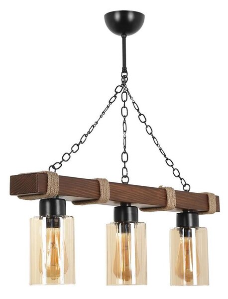 Lustr na řetězu JASMIN 3xE27/40W/230V hnědá/béžová