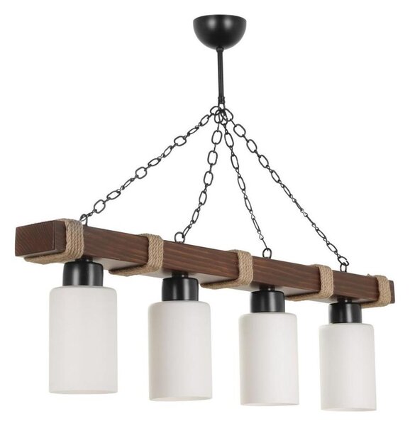 Lustr na řetězu JASMIN 4xE27/40W/230V hnědá/bílá