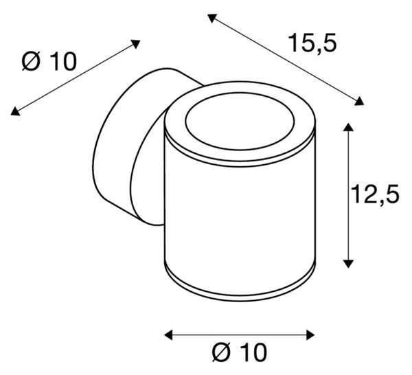 SLV 230365 Sitra, antracitové nástěnné venkovní svítidlo se svícením nahoru/dolu, 2x9W, výška 15,5cm, IP44