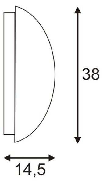 SLV 230444 Meridian II, nástěnné venkovní svítidlo, 1x60W, stříbrnošedá, 38cm, IP54