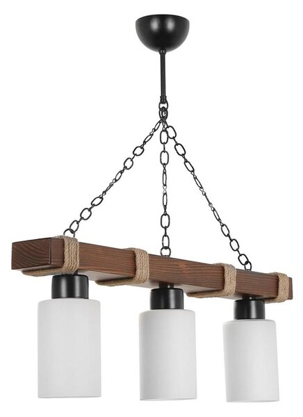 Lustr na řetězu JASMIN 3xE27/40W/230V hnědá/bílá