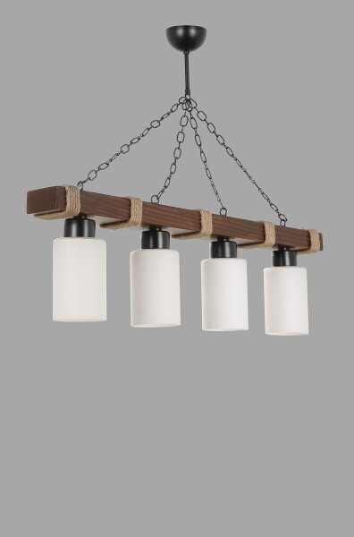 Lustr na řetězu JASMIN 4xE27/40W/230V hnědá/bílá