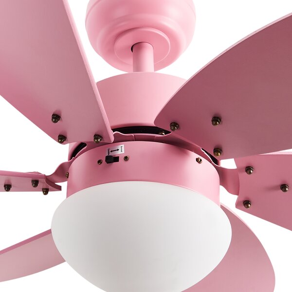 Stropní ventilátor se světlem LOGAR s dálkovým ovládáním LED Růžová