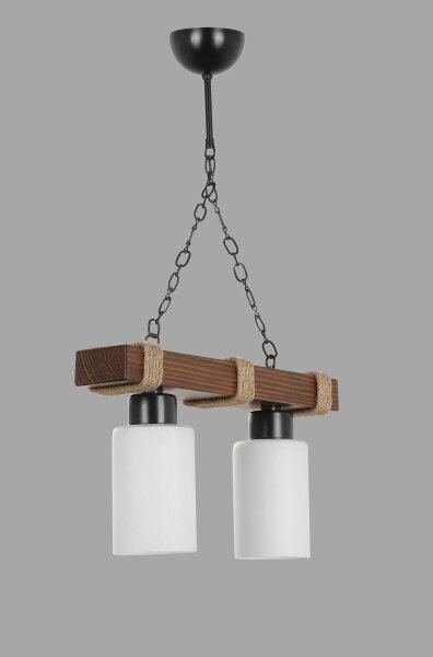 Lustr na řetězu JASMIN 2xE27/40W/230V hnědá/bílá