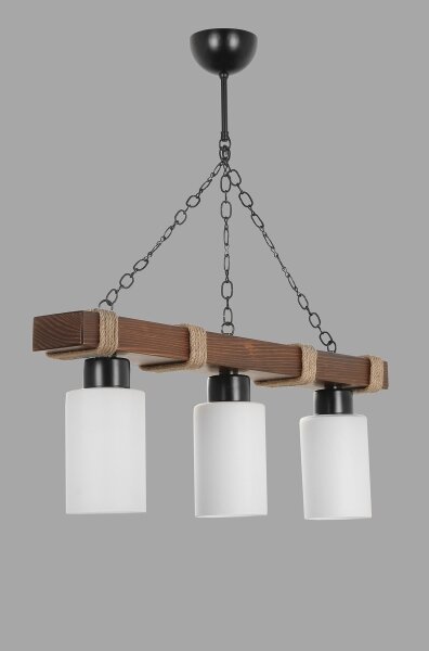 Lustr na řetězu JASMIN 3xE27/40W/230V hnědá/bílá