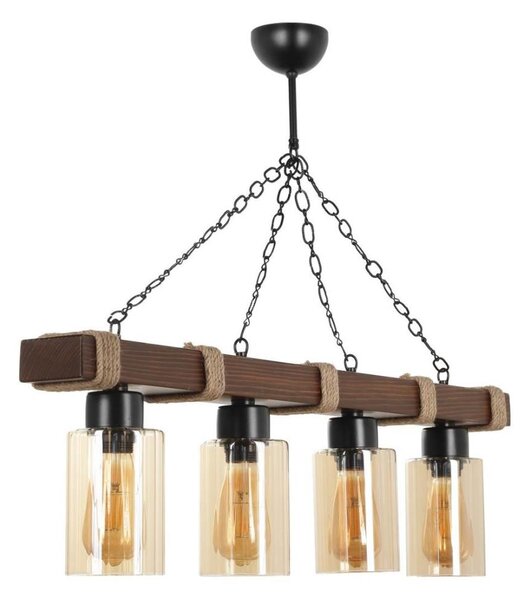 Lustr na řetězu JASMIN 4xE27/40W/230V hnědá/béžová