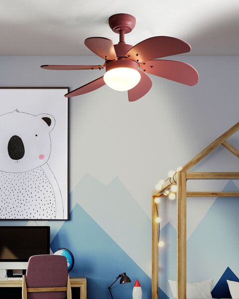 Stropní ventilátor se světlem LOGAR s dálkovým ovládáním LED Růžová