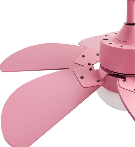 Stropní ventilátor se světlem LOGAR s dálkovým ovládáním LED Růžová