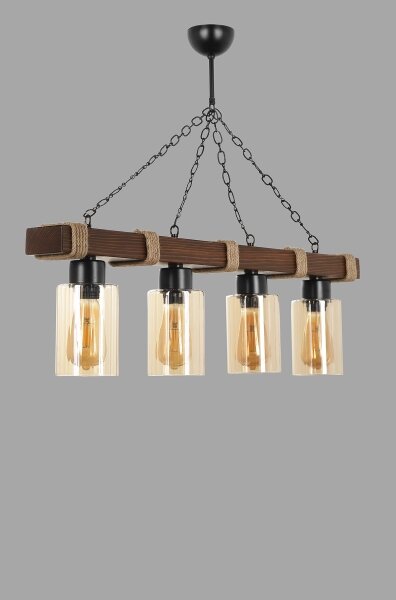 Lustr na řetězu JASMIN 4xE27/40W/230V hnědá/béžová
