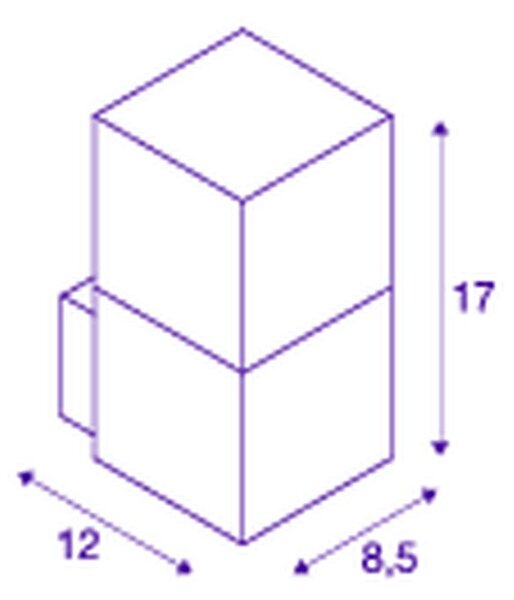 SLV 231205 Grafit, hranaté nástěnné svítidlo, 1x11W E27, antracit, výška 17cm, IP44