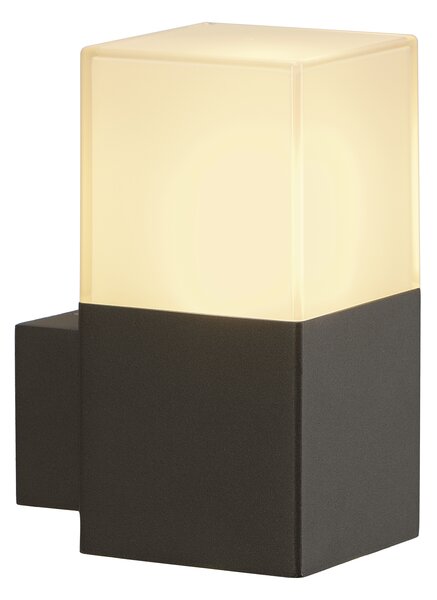 SLV 231205 Grafit, hranaté nástěnné svítidlo, 1x11W E27, antracit, výška 17cm, IP44