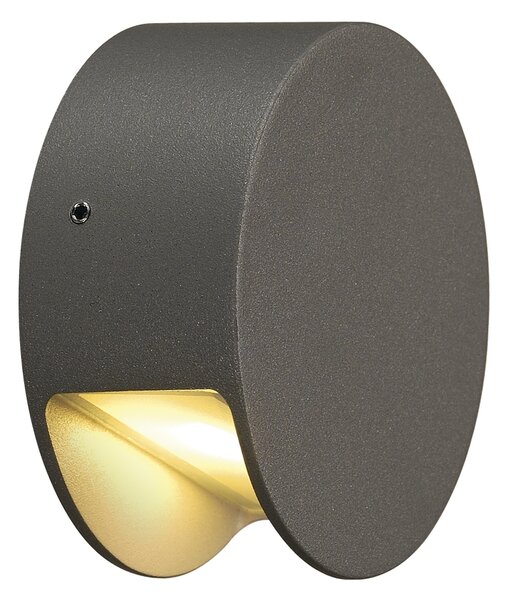 SLV 231015 Pema, nástěnné svítidlo pro svícení dolu, 4W LED 3000K, antracit, prům. 9cm