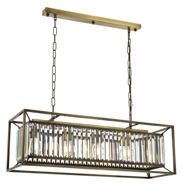 Lustr na řetězu CRYSTALLINE 4xE27/6W/230V bronzová