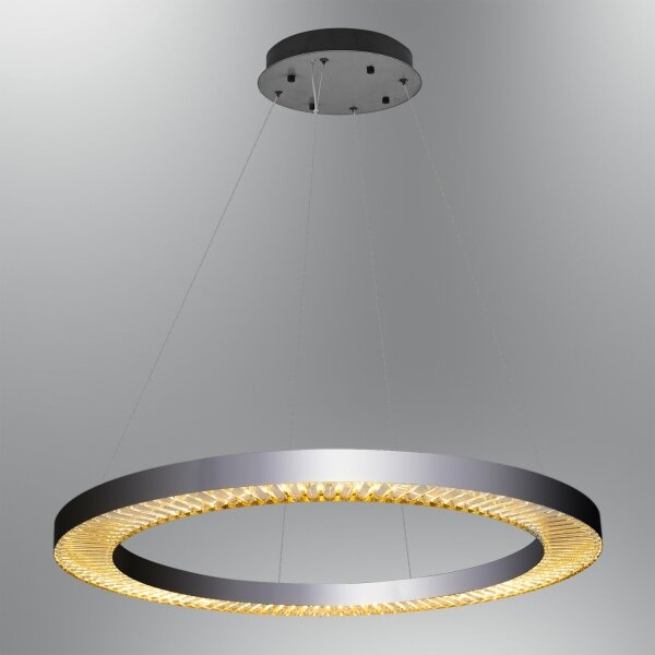 LED Lustr na lanku JESI LED/90W/230V 3000K pr. 100 cm stříbrná