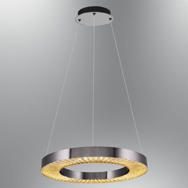LED Lustr na lanku JESI LED/35W/230V 3000K pr. 60 cm stříbrná