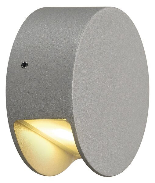 SLV 231012 Pema, nástěnné svítidlo pro svícení dolu, 4W LED 3000K, stříbrnošedá, prům. 9cm