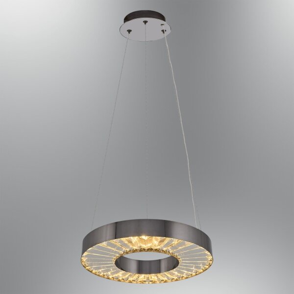 LED Lustr na lanku JESI LED/35W/230V 3000K pr. 40 cm stříbrná
