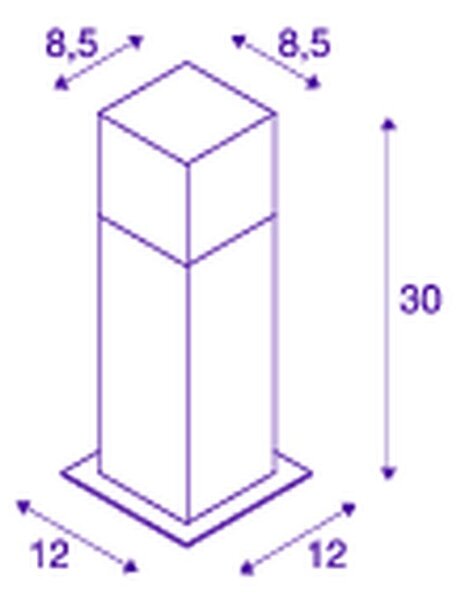 SLV 231215 Grafit, hranatý venkovní sloupek, 1x11W E27, antracit, výška 30cm, IP44