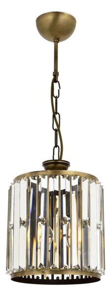 Lustr na řetězu CRYSTALLINE 1xE27/6W/230V bronzová