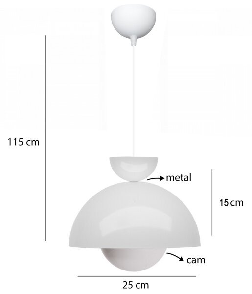 Lustr na lanku SALVA 1xE27/15W/230V bílá