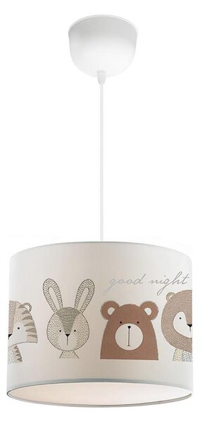 Dětský lustr CANDY 1xE27/40W/230V bílá/hnědá